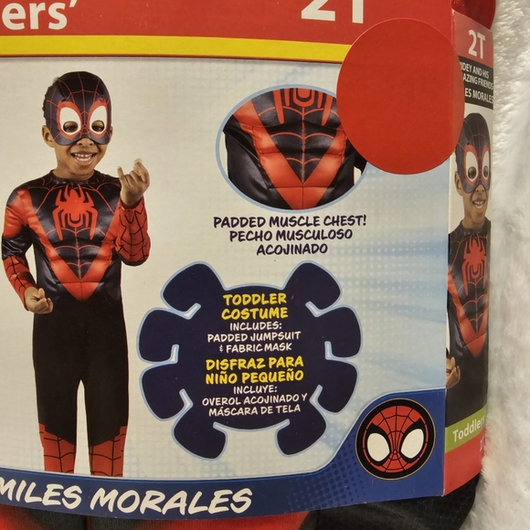 Spidey And His Amazing Friends 2T Miles Morales Spiderman Costume - Picture 3 of 5